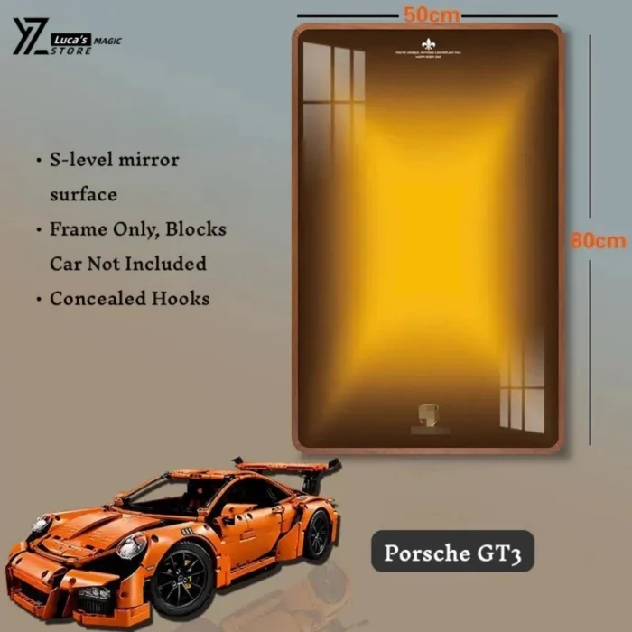 Handcrafted Black Walnut Display Frame for wallboard Supercar - Porsche GT3 - Image 1